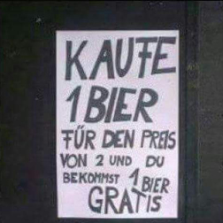 2 Bier für eins